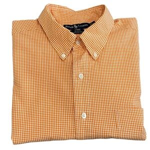 Polo Ralph Lauren BLAKE Orange Gingham Button Down Classic Shirt XL No Pony